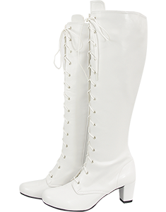 Stretch lace up boots low heel 5.5 cm