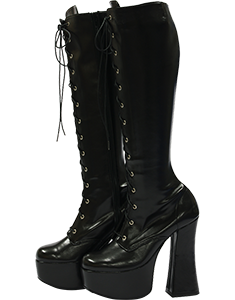 Thick bottom stretch lace up boots thick heel 14 cm