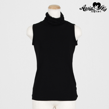 Sleeveless High Neck Shirt　Black
