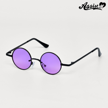 Small round sunglasses in gradient purple