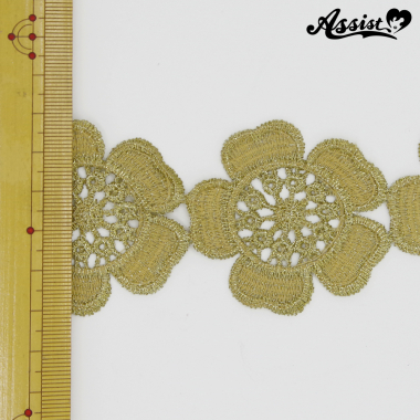 [While Supplies Last] Motif Lace, Gold, 5.0cm Width X 1m, Type A