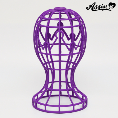 Head mannequin type wig stand purple