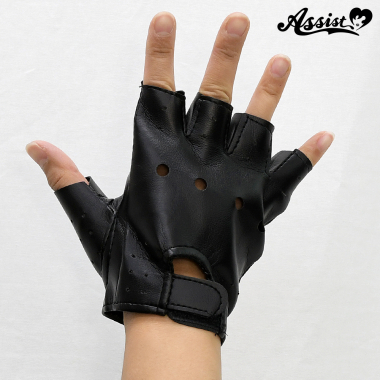 Synthetic gloves (punk style) black
