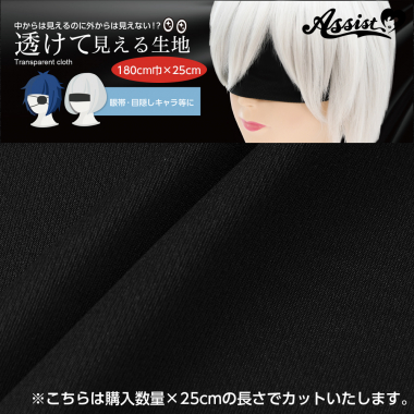 See-through Fabric, Black, 180cm Wide X 25cm