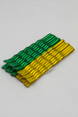Color hairpin Metallic Green & Metallic Yellow