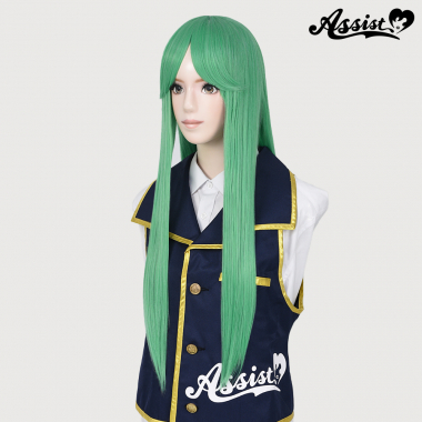 Long Wig with 1 Round Skin Top　Light Green NLG-11