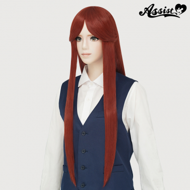 Long Wig with 1 Round Skin Top　Sunrise Rose