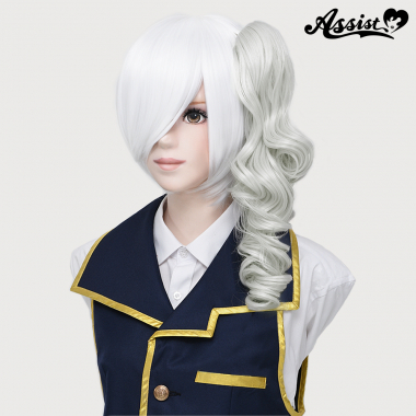 40 cm Clip-in Curly Wig White Silver 60