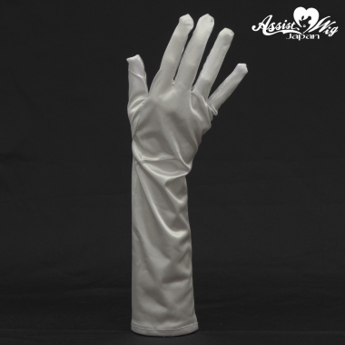 Satin gloves (medium)　Silver
