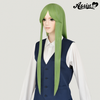 Long Wig with 1 Round Skin Top Nile Green NIC-89