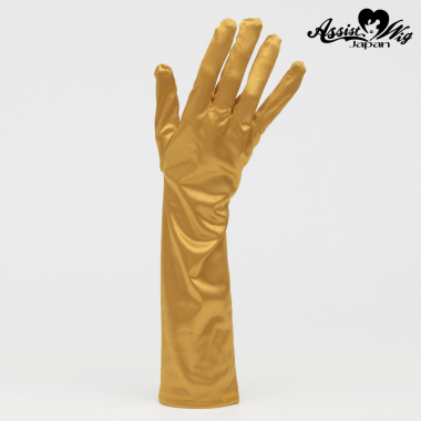 Satin gloves (medium)　Gold