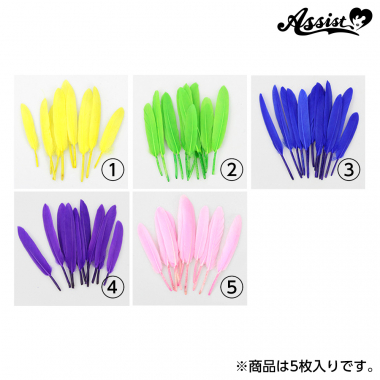 [While Supplies Last] 5 Colored Feather Parts　purple