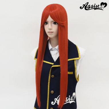 Long Wig with 1 Round Skin Top Hero Red NHRD-149