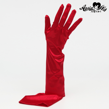 Satin gloves (long)　Red