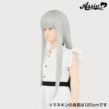 Kids Long with 1 Round Skin Top　White Silver 60