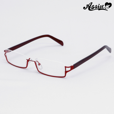 Half Frame Glasses Without Lenses Red