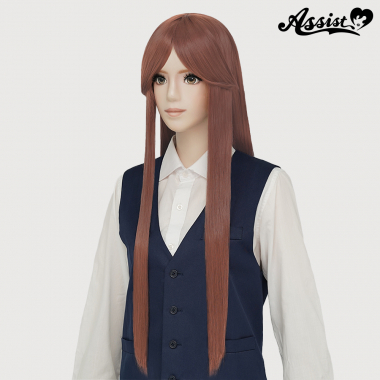 Long Wig with 1 Round Skin Top　Romance Brown