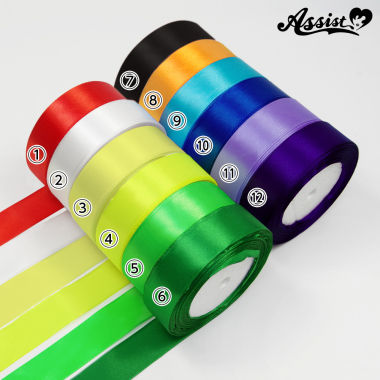 [While Supplies Last] Ribbon, Single-sided Satin Type, 2.5cm X 22m (1 Roll)　yellow