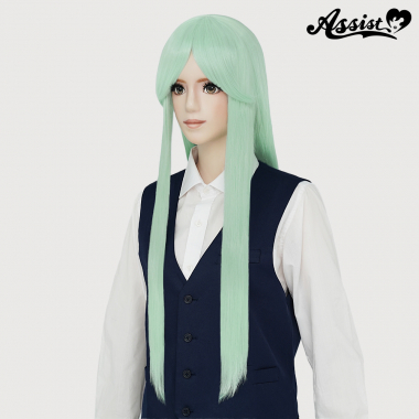 Long Wig with 1 Round Skin Top　Lightning Green