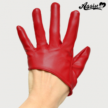 Leather gloves (fingertip)　Red