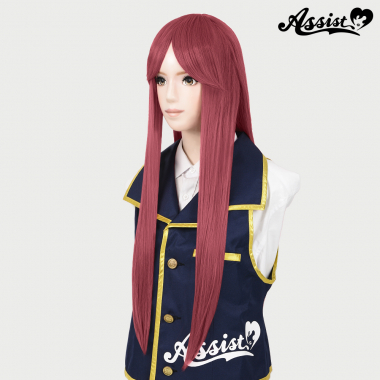 Long Wig with 1 Round Skin Top　Smoke Red NSG-82