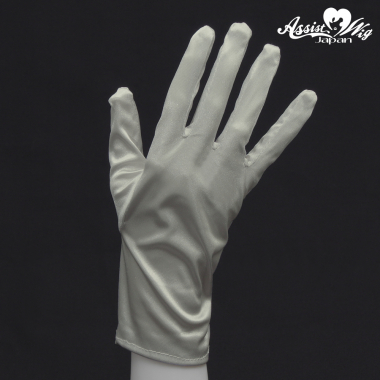 Satin gloves (short)　Silver