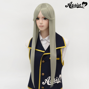 Long Wig with 1 Round Skin Top　Ash Gray NAG-150