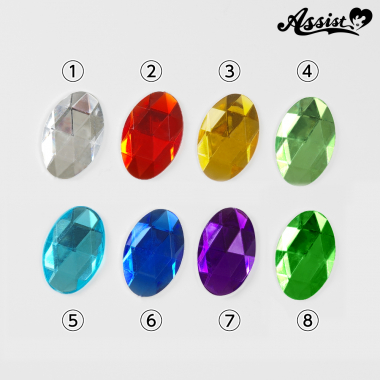 Crystal Part, Oval, 3cm, 1 Piece, Type E　clear