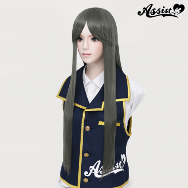 Long Wig with 1 Round Skin Top　Steel Gray NSGRY-164