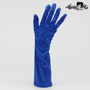 Satin gloves (medium)　Blue