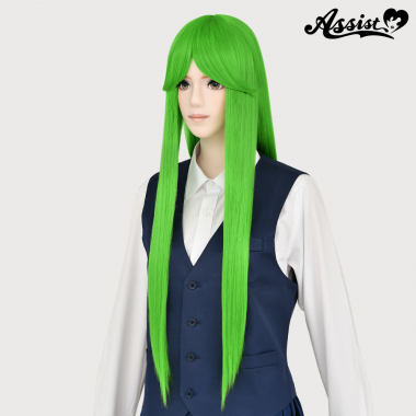 Long Wig with 1 Round Skin Top Lime Green NUNL-10