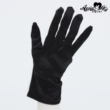 Satin gloves (short)　Black