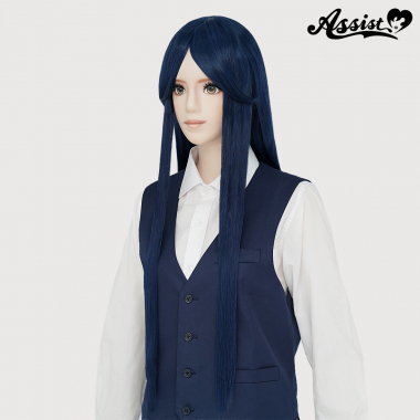 Long Wig with 1 Round Skin Top　Science Blue