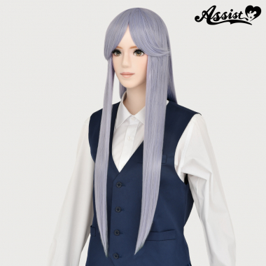 Long Wig with 1 Round Skin Top Purple Silver NPS-144
