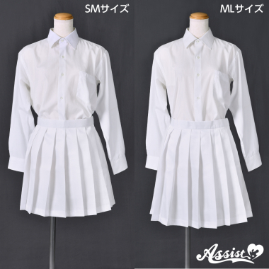 Size Adjustable! Color Pleated Skirt　White