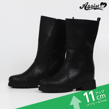 Secret Plain Short Boots Tank Sole Ver.　Black