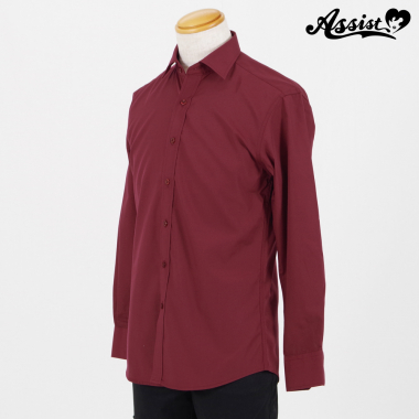 Colored Shirt (men's Style/long Sleeve) Wine Red