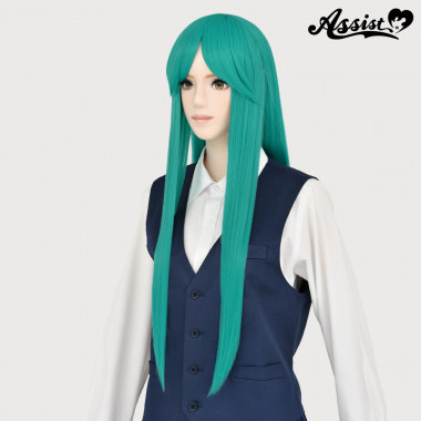 Long Wig with 1 Round Skin Top　Turquoise NHM-25