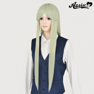 Long Wig with 1 Round Skin Top Pale Green NPGR-178