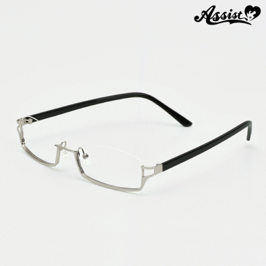 Half Frame Glasses Without Lenses Silver