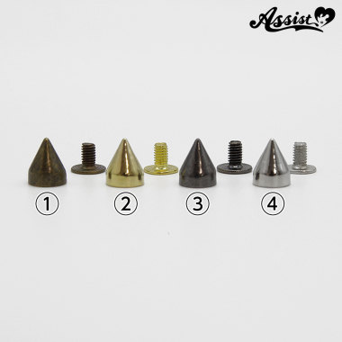 [While Supplies Last] Studs, Rocket Shape, 8mm, 10 Pieces　gunmetal