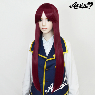 Long Wig with 1 Round Skin Top　Red Plum NRP-102