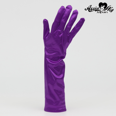 Satin gloves (medium)　purple