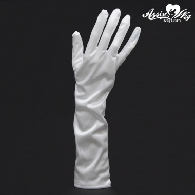 Satin gloves (medium)　White