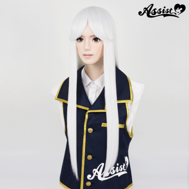 Long Wig with 1 Round Skin Top　White 600