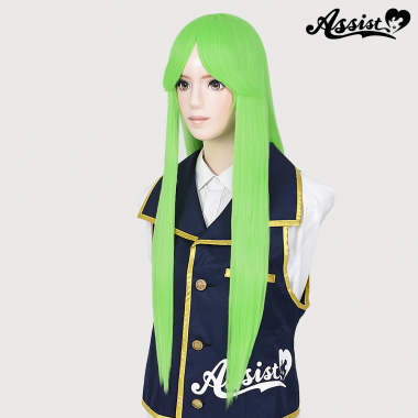 Long Wig with 1 Round Skin Top Flo Green NFG-86