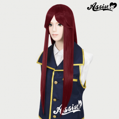 Long Wig with 1 Round Skin Top　Wine Red 118