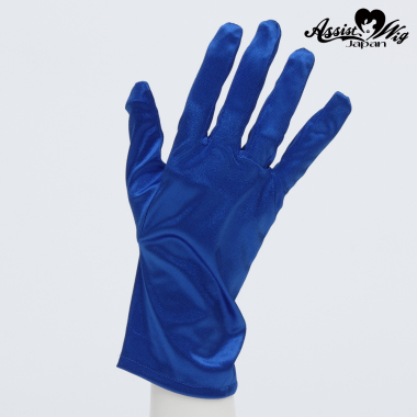 Satin gloves (short)　Blue