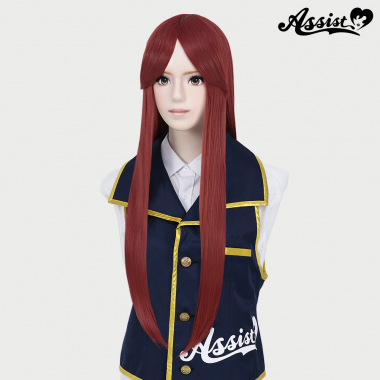Long Wig with 1 Round Skin Top Acai Red NAR-120