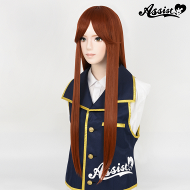 Long Wig with 1 Round Skin Top　Brick Orange 350